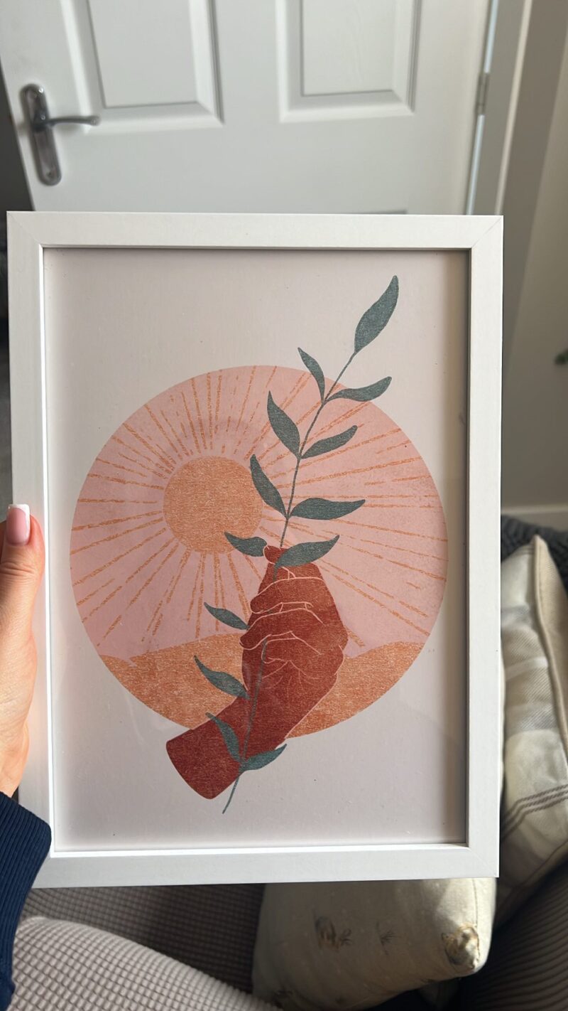 Hand Holding Plant Minimalist Illustration Home Wall Decor Print - Image 3