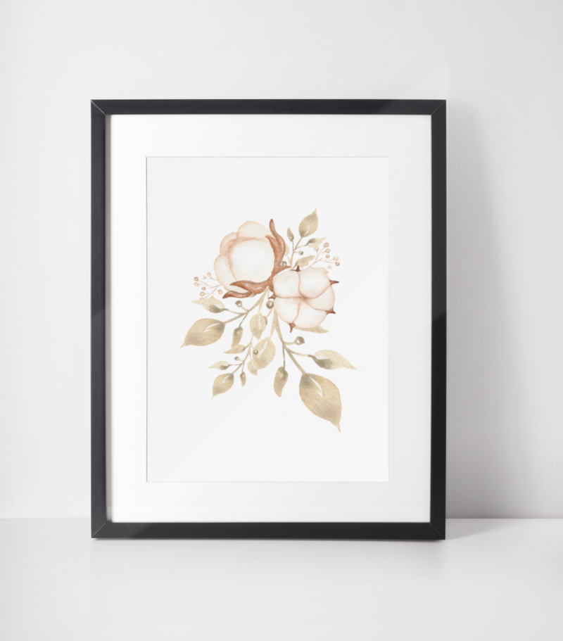 Autumn Cotton Bouquet 2022 Autumn Seasonal Wall Home Decor Print - Image 2