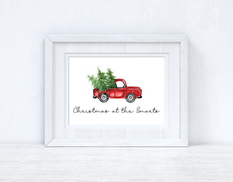 Christmas At The Surname Truck Winter Christmas Seasonal Wall Home Decor Print - Image 2
