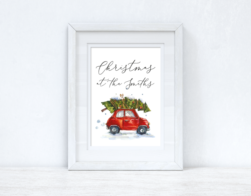 Christmas At The Surname OR House Number Car 2021 Winter Christmas Seasonal Wall Home Decor Print - Image 2