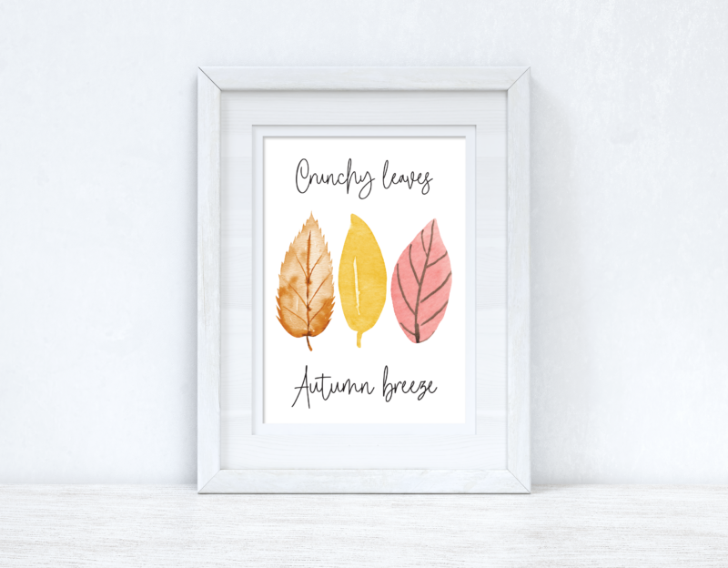 Crunchy Leaves Autumn Breeze Watercolour Leaves Autumn 2021 Seasonal Wall Home Decor Print - Image 2