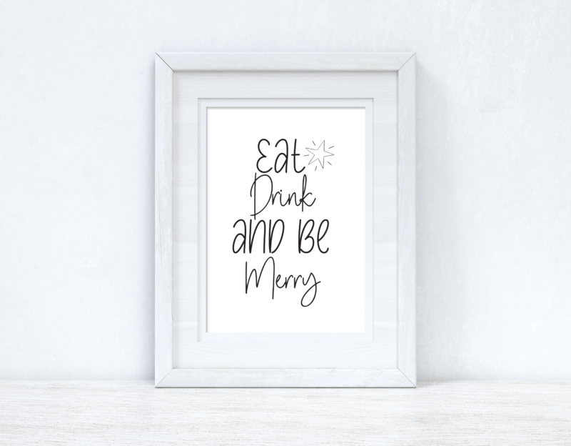 Eat Drink And Be Merry Christmas Seasonal Wall Home Decor Print - Image 2