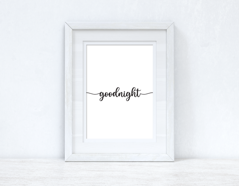 Goodnight Good Night Line Bedroom Room Wall Decor Print