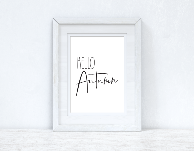 Hello Autumn Plain Font New Autumn 2021 Seasonal Wall Home Decor Print - Image 2