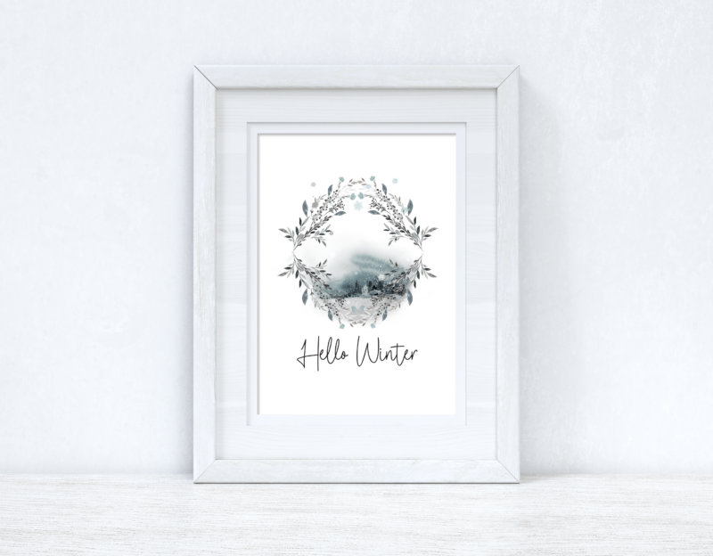 Hello Winter Colour Christmas Seasonal Wall Home Decor Print - Image 2