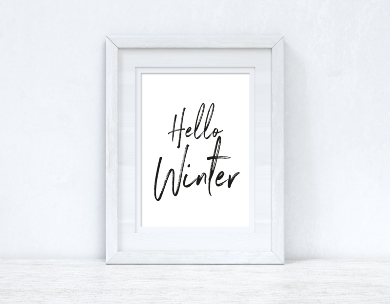 Hello Winter Brush Simple 2021 Winter Christmas Seasonal Wall Home Decor Print - Image 2