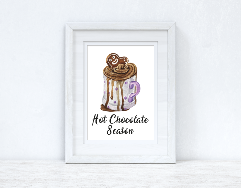 Hot Chocolate Season Gingerbread 2021 Winter Christmas Seasonal Wall Home Decor Print - Image 2