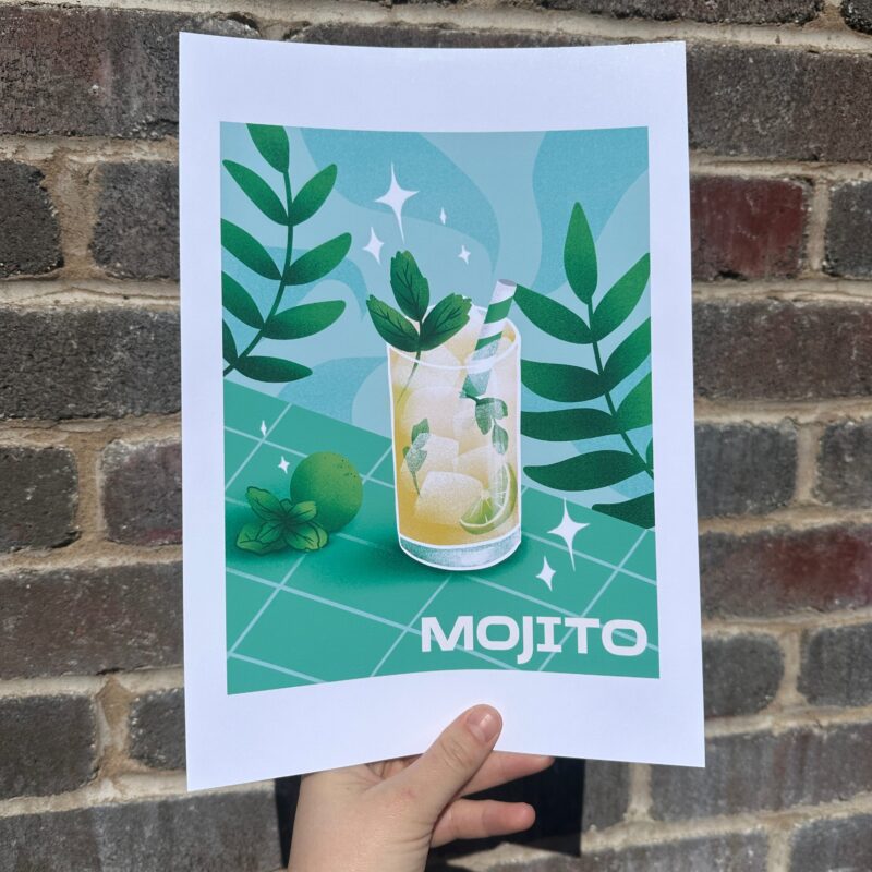 Retro Mojito Drink Alcohol Wall Decor Print - Image 2