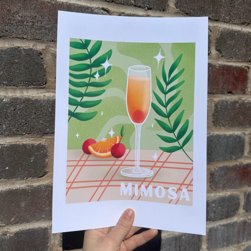Retro Mimosa Drink Alcohol Wall Decor Print - Image 2