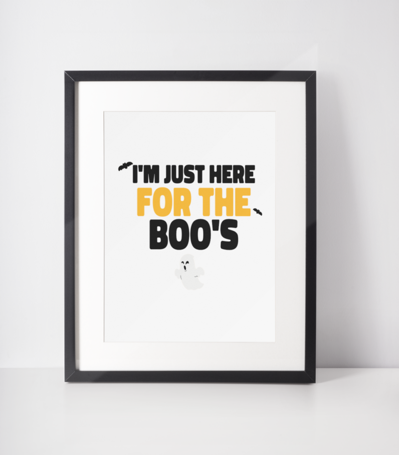 I'm Just Here For The Boo's 2022 Halloween Seasonal Wall Home Decor Print - Image 2