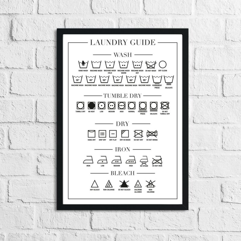 Laundry Guide 2 Simple Wall Home Decor Print - Image 3