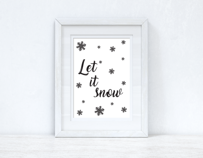 Let It Snow Christmas Seasonal Wall Home Decor Print