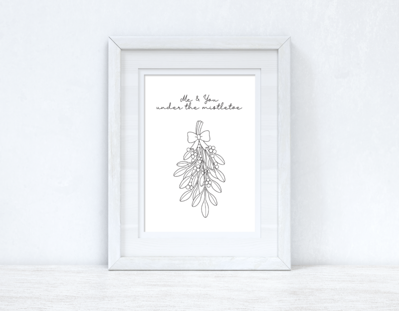 Me & You Mistletoe Christmas Seasonal Wall Home Decor Print - Image 2