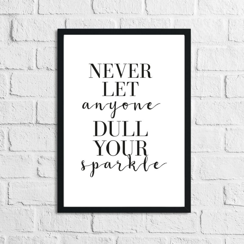 Never Let Anyone One Dull Your Sparkle Home Simple Home Inspirational Wall Decor Print - Image 2