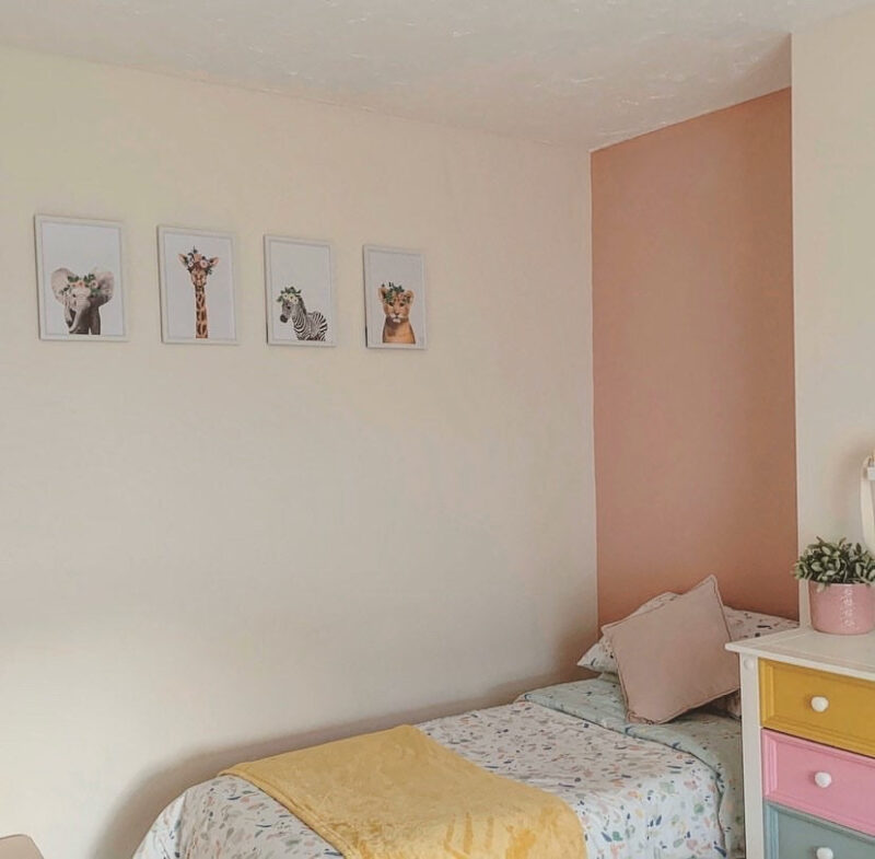 Giraffe Wild Animal Floral Nursery Children's Room Wall Decor Print - Image 3