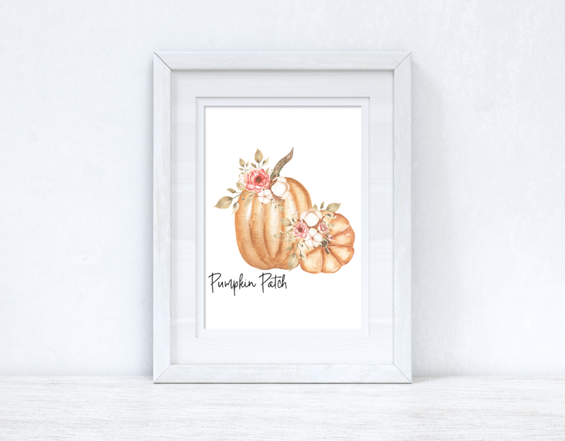 Pumpkin Patch Floral Pumpkins Autumn Seasonal Wall Home Decor Print - Image 2