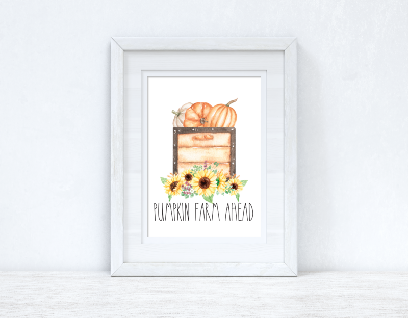 Pumpkin Farm Ahead Autumn Seasonal Wall Home Decor Print - Image 2