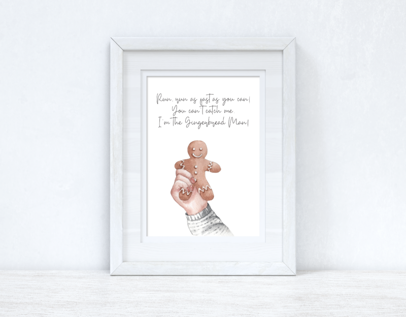 Run, Run As Fast As You Can Gingerbread Man Christmas Seasonal Winter Wall Home Decor Print - Image 2