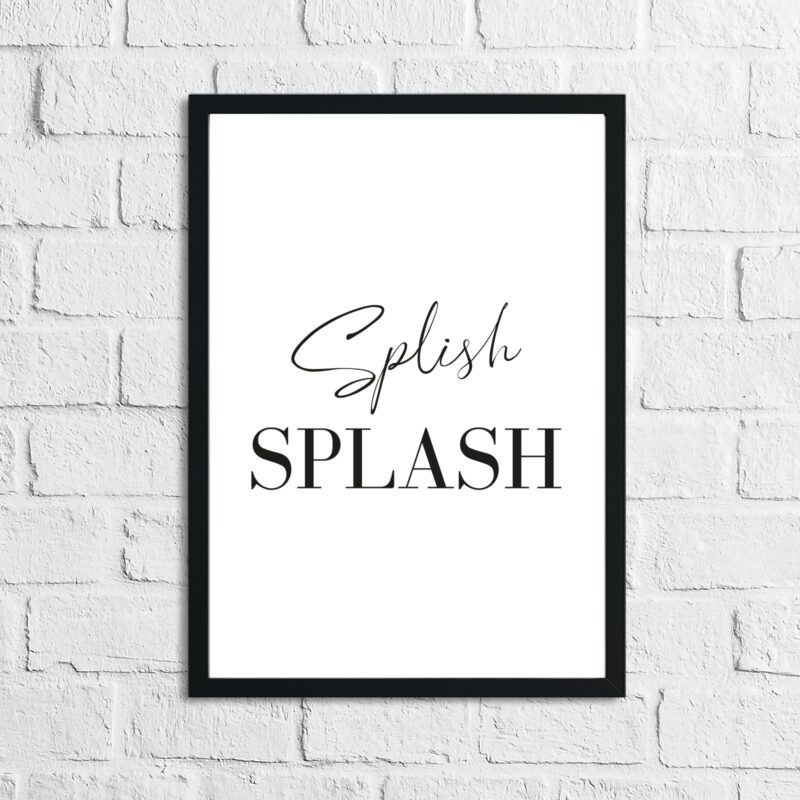 Splish Splash Script Bathroom Wall Decor Print - Image 2