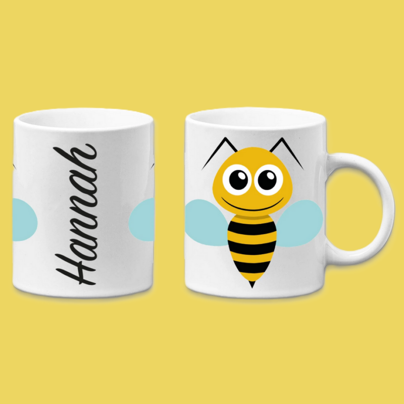 Adorable Bee Insect Personalised Your Name Gift Mug