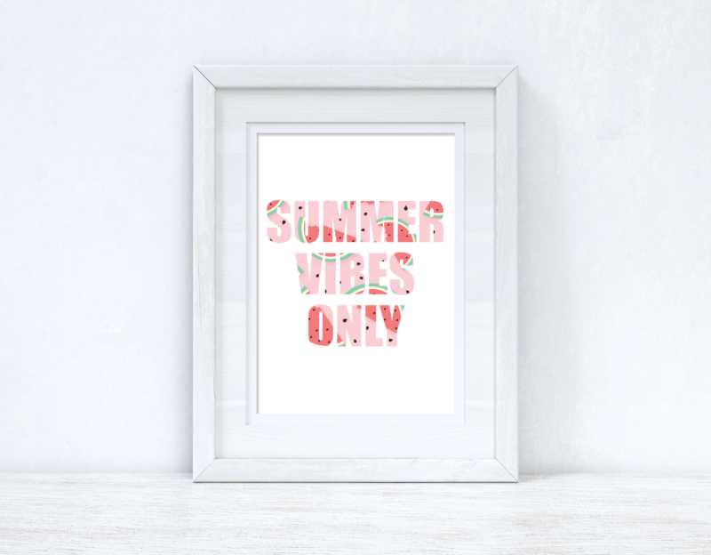 Summer Vibes Only Watermelon Summer Seasonal Wall Home Decor Print - Image 2