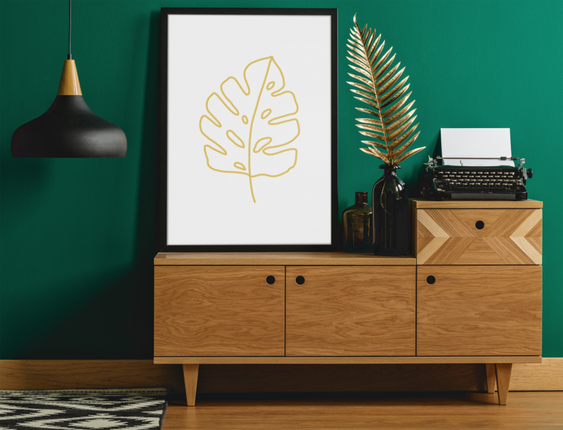 Swiss Boho Cheese Leaf Boho Hippie Simple Home Wall Decor Print - Image 2