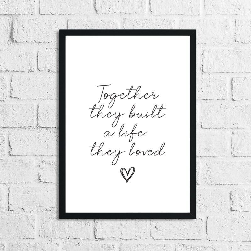 New Together They Built a Life They Loved Heart Simple Home Wall Decor Print - Image 2