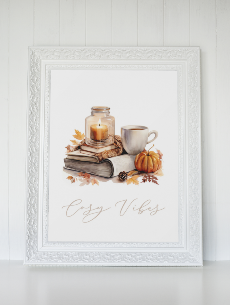 Watercolour Cosy Vibes Autumn 2023 Seasonal Wall Home Decor Print - Image 2