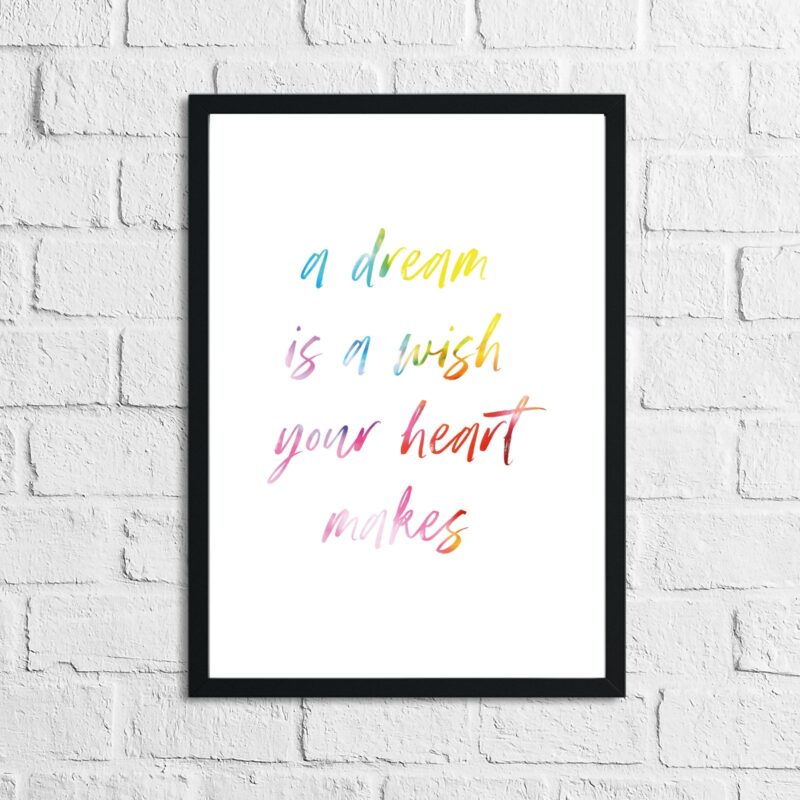 A Dream Is A Wish Colour Children's Room Wall Decor Print - Image 2