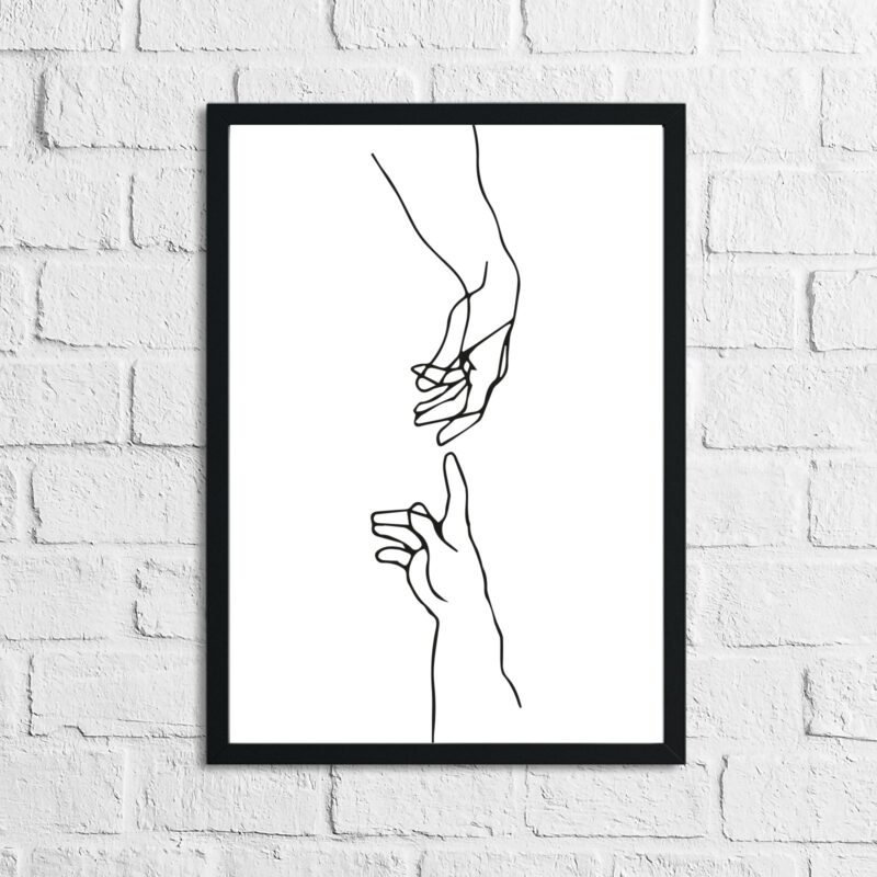 Adams Touching Hands Line Work Wall Decor Print - Image 2