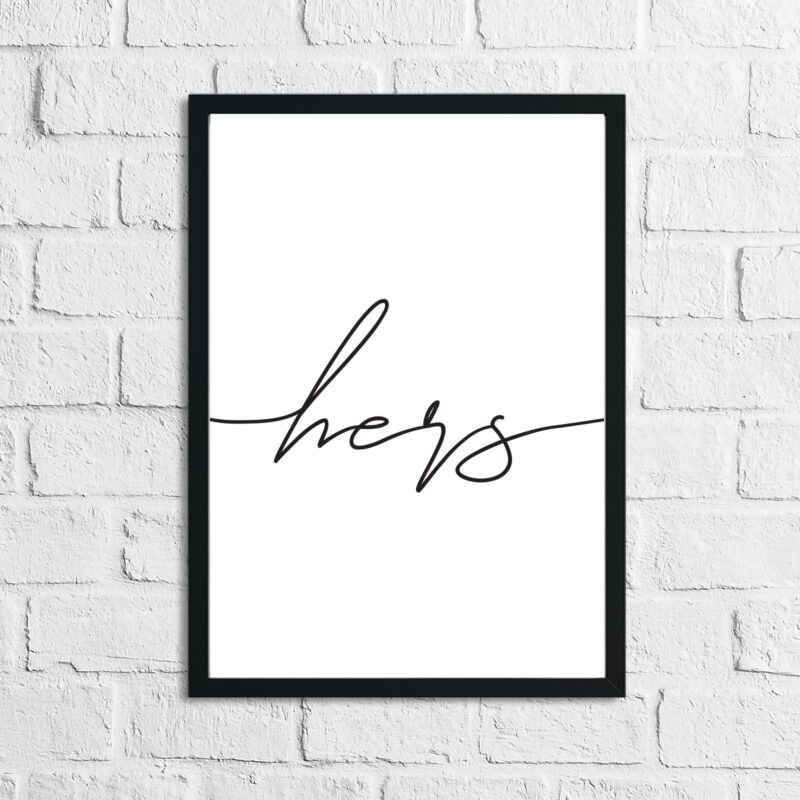 His & Hers Couple Black Set Of 2 Bedroom Prints - Image 2