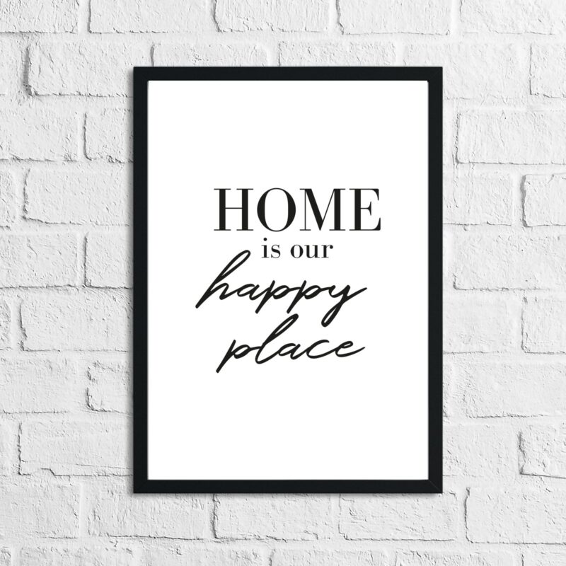 Home Is Our Happy Place Simple Home Wall Decor Print - Image 2
