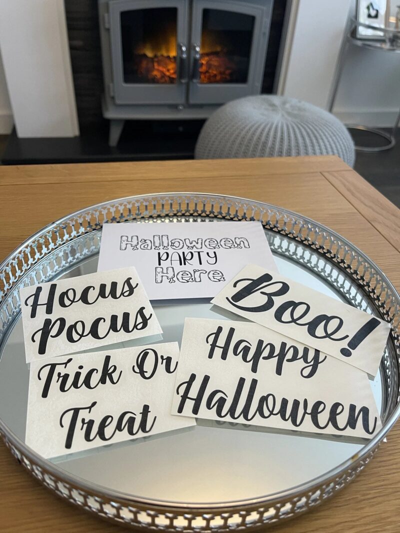 Sets Of 3/4 Black Assorted Font Or Face Halloween Pumpkin Window Door Halloween Sticker Labels - Image 3