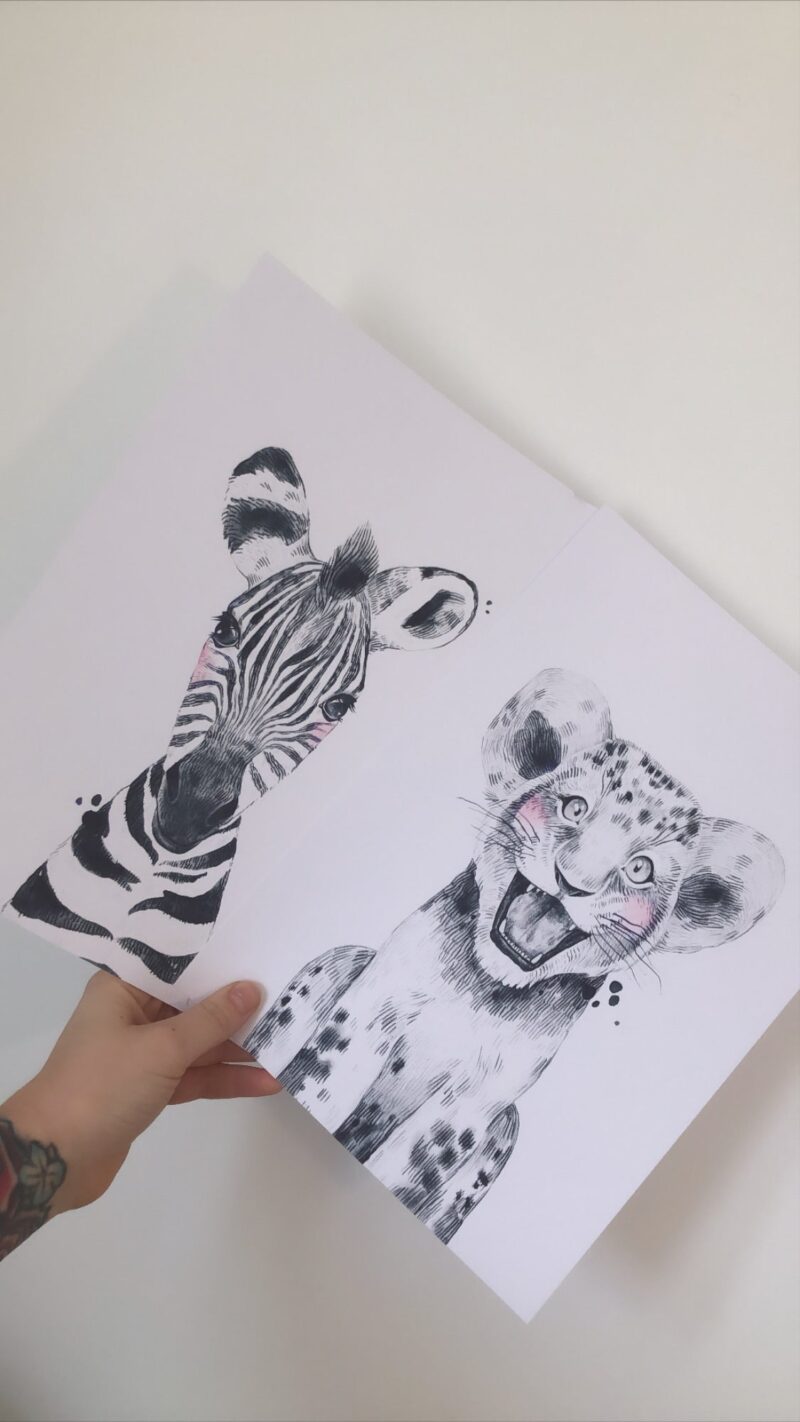 Zebra Nursery Children's Room Wall Decor Print - Zebra Only - Image 2