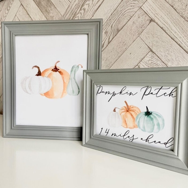 Watercolour Pumpkin Trio Set New Autumn 2021 Seasonal Wall Home Decor Print - Image 2