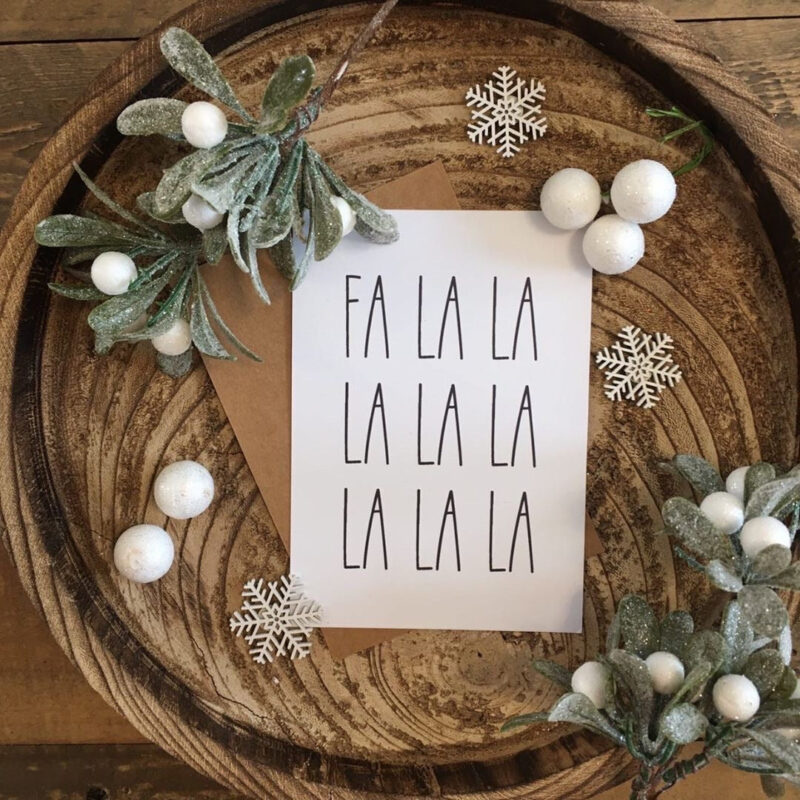 Fa La La La Christmas Seasonal Wall Home Decor Print - Image 2