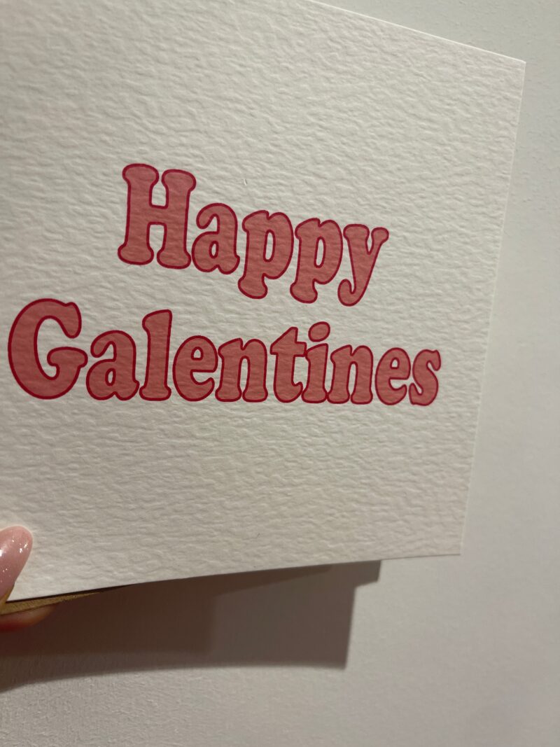 Happy Galentines Valentines Day Funny Humorous Hammered Card & Envelope - Image 2