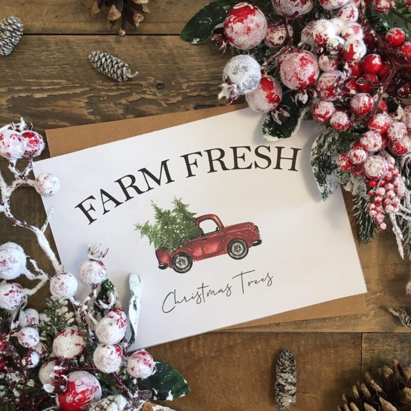 Farm Fresh Christmas Trees Christmas Seasonal Wall Home Decor Print - Image 3