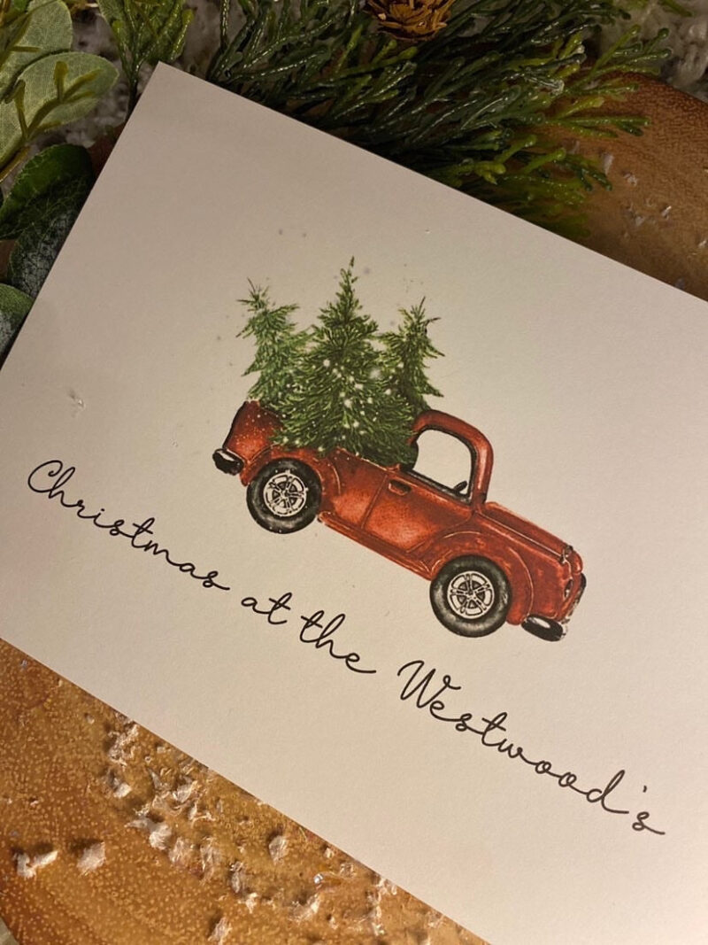 Christmas At The Surname Truck Winter Christmas Seasonal Wall Home Decor Print - Image 3