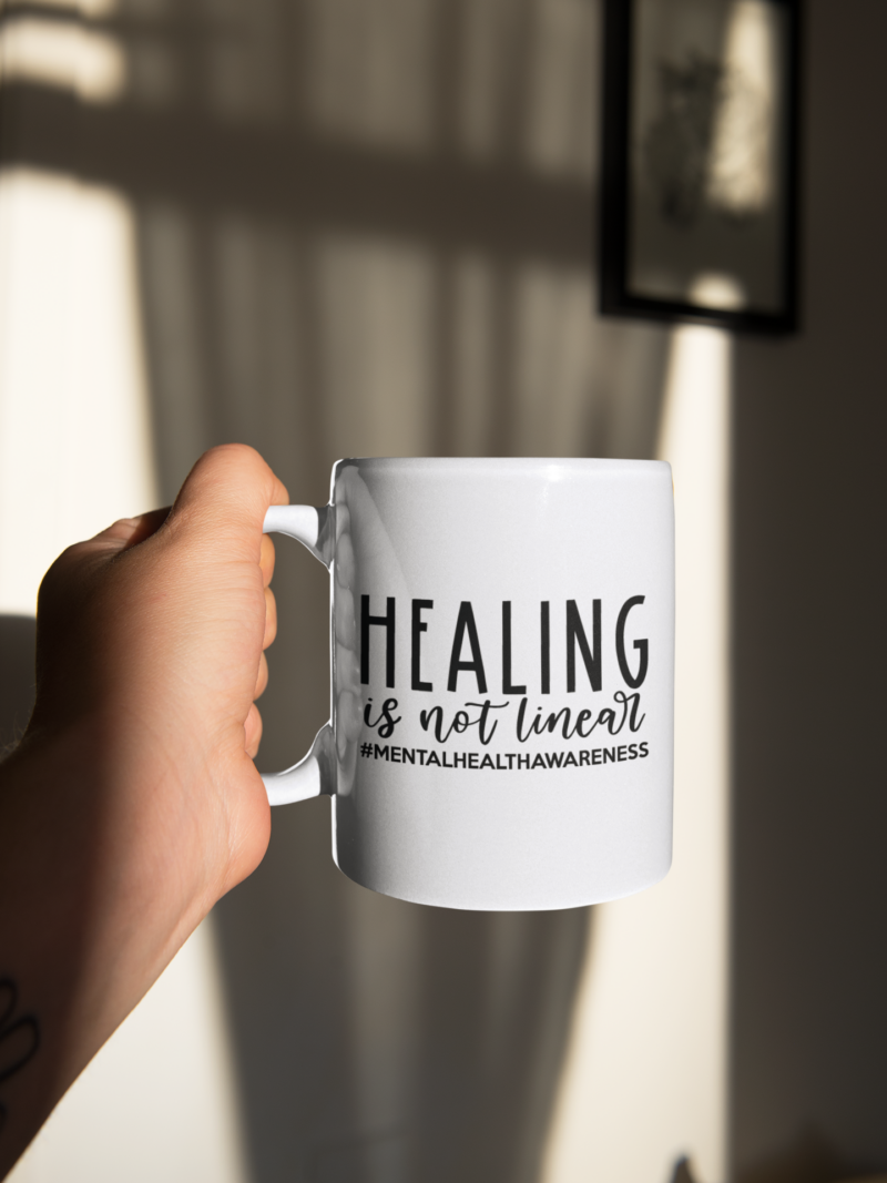 Healing Is Not Linear Mental Health Awareness Mug - Image 2