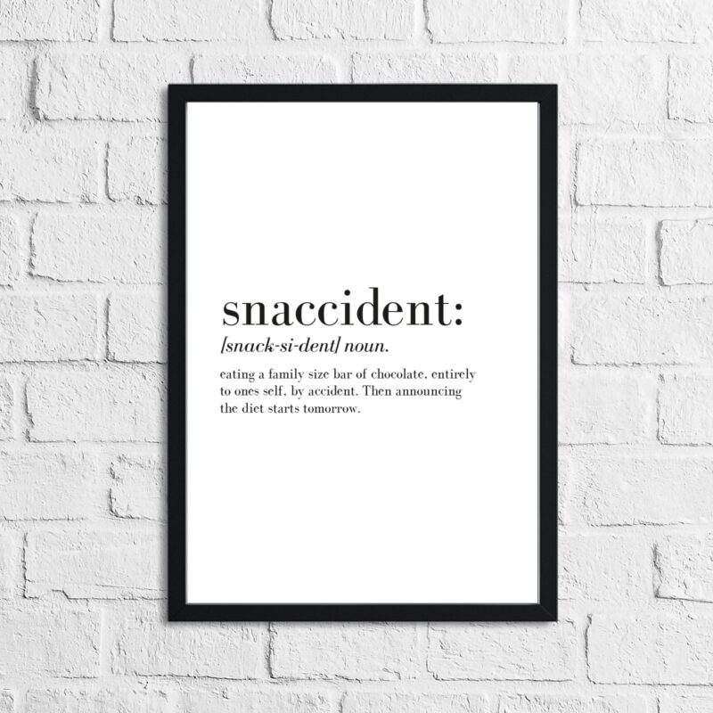 Snaccident Definition Kitchen Funny Simple Wall Decor Print - Image 2