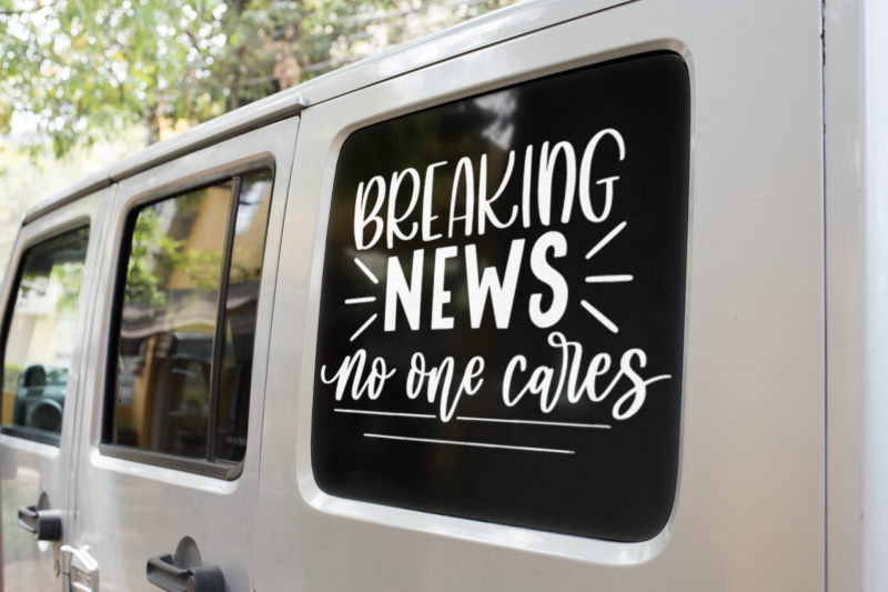 Breaking News No One Cares Sarcastic Sticker - Image 2