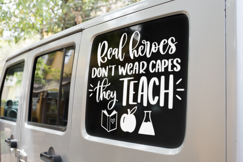 Real Heroes Dont Wear Capes They Teach Teacher Sticker - Image 2