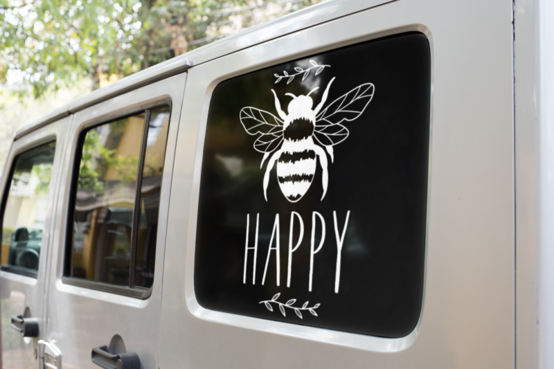 Bee Happy 1 Bumble Bee Sticker - Image 2