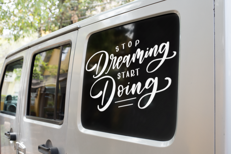 Stop Dreaming Start Doing Inspirational Sticker - Image 2