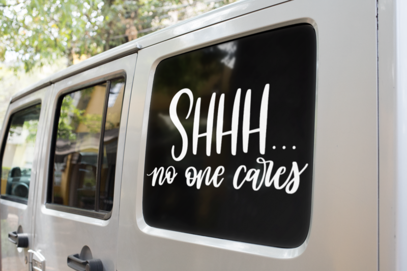 Shhh No One Cares Sarcastic Sticker - Image 2