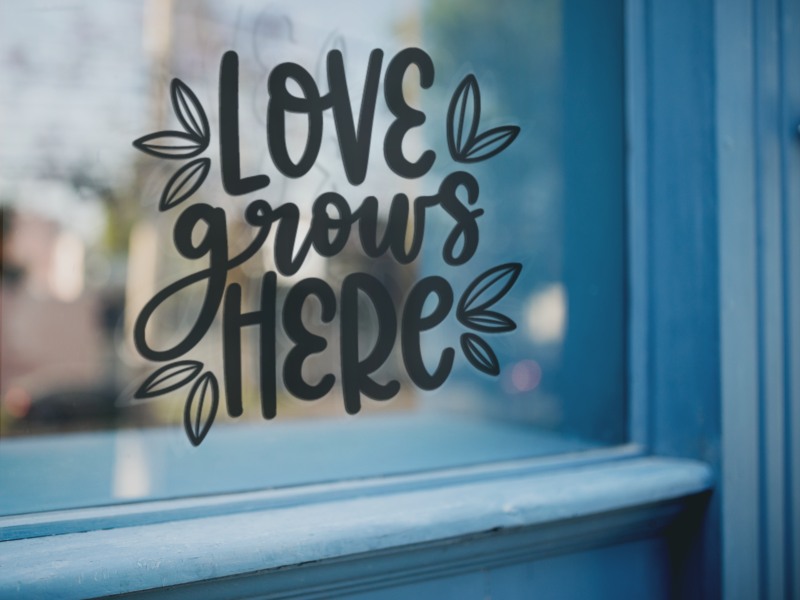 Love Grows Here Plant Mom Sticker - Image 2