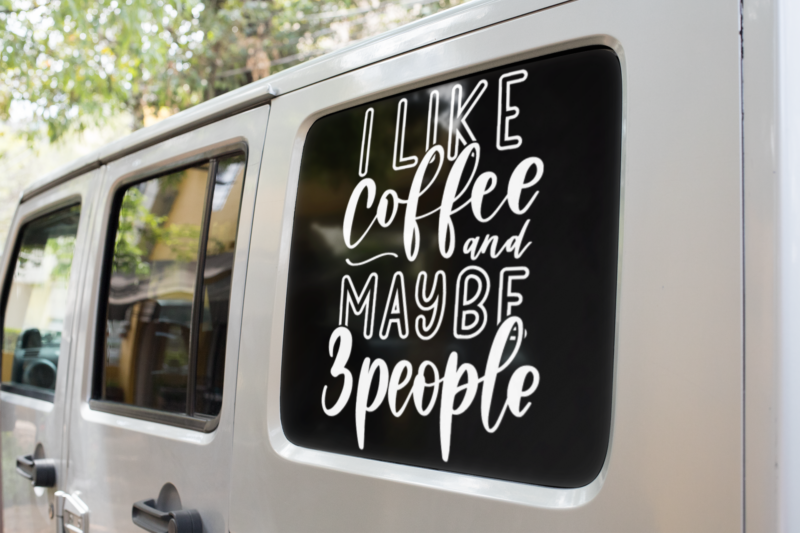 I Like Coffee And Maybe 3 People Sarcastic Sticker - Image 2
