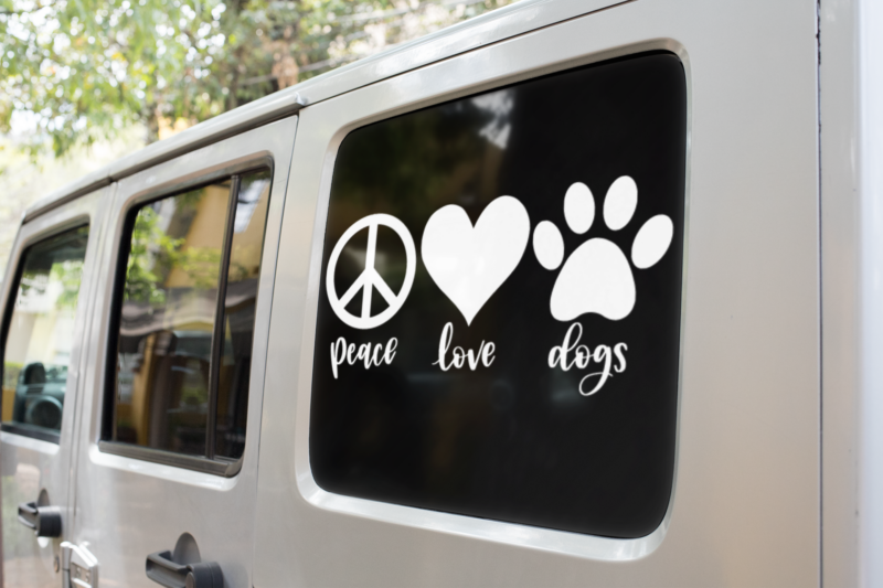 Peace Love Dogs Dog Mom Sticker - Image 2