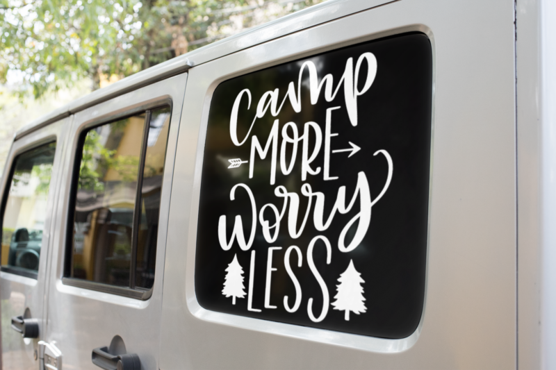 Camp More Worry Less Adventure Sticker - Image 2